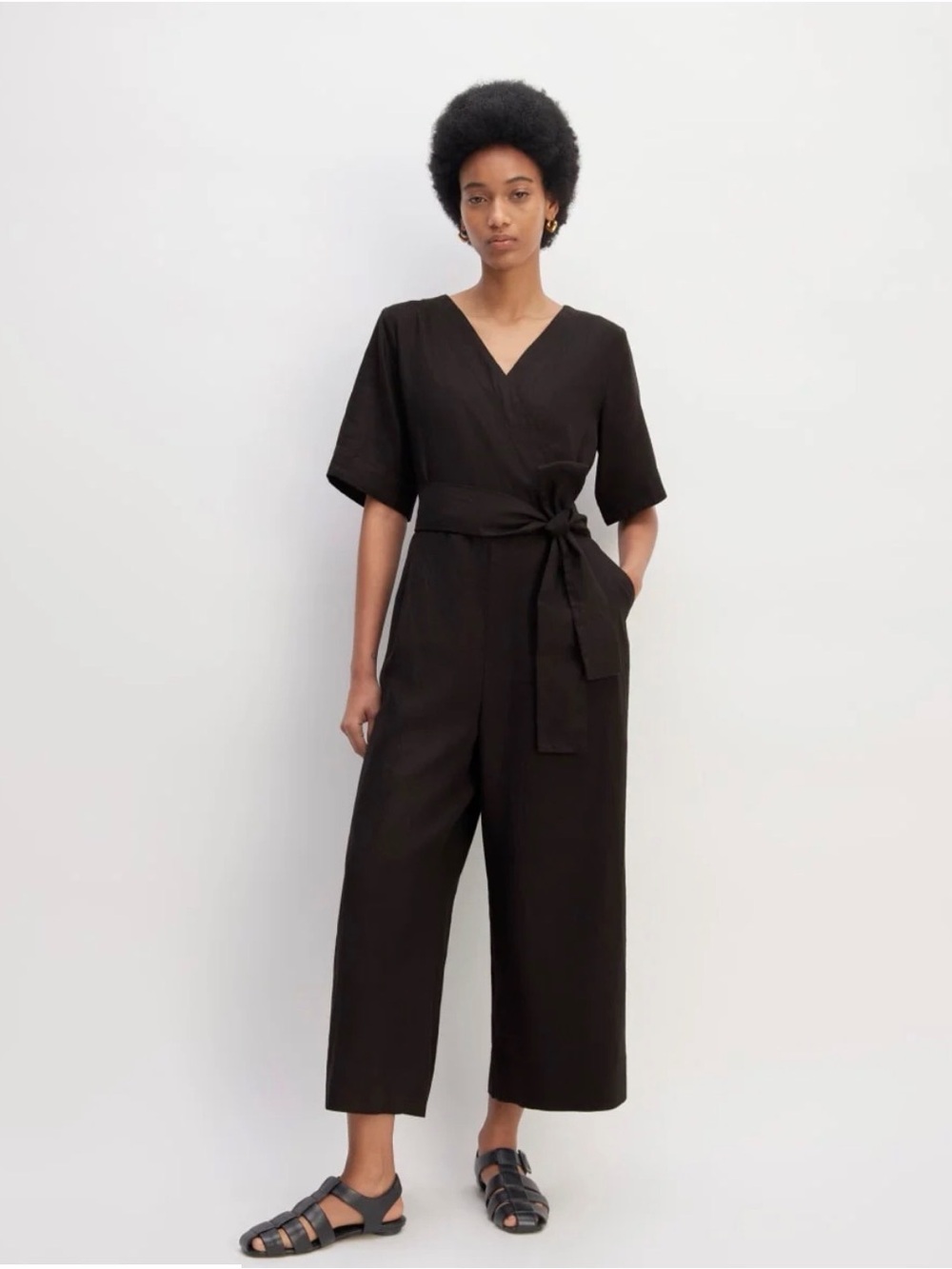 Everlane Wrap Jumpsuit in Linen